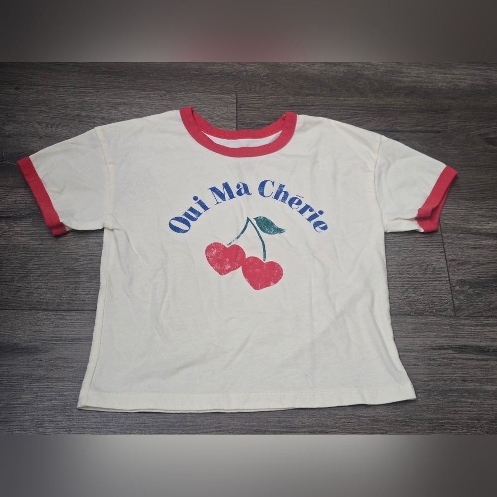 Grayson Mini Girls 5T Graphic Tee Cream Red EUC Fun Cute Soft